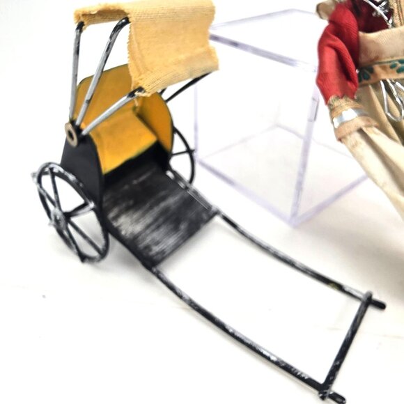 Vintage Japanese Geisha Doll With Rickshaw Figurine Set JE307 - Picture 4 of 10